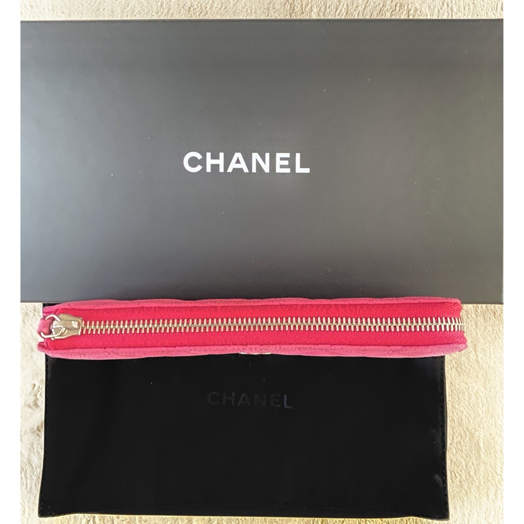 CHANEL(シャネル)の極美品　シャネル　L字　財布　ピンク　キャビアスキン レディースのファッション小物(財布)の商品写真