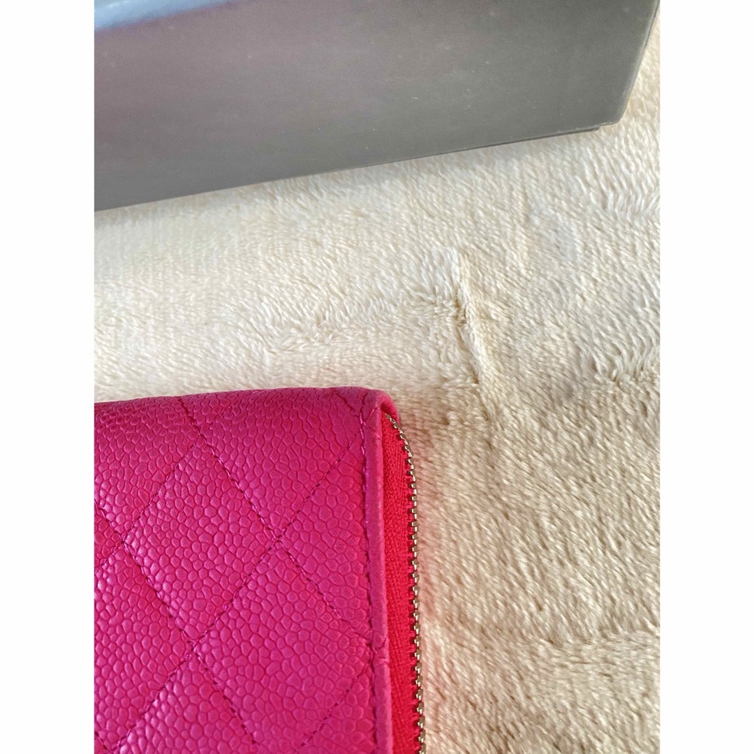 CHANEL(シャネル)の極美品　シャネル　L字　財布　ピンク　キャビアスキン レディースのファッション小物(財布)の商品写真