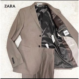 ZARA MAN スーツ セットアップ 無地 グレー 大きいサイズ 総裏地