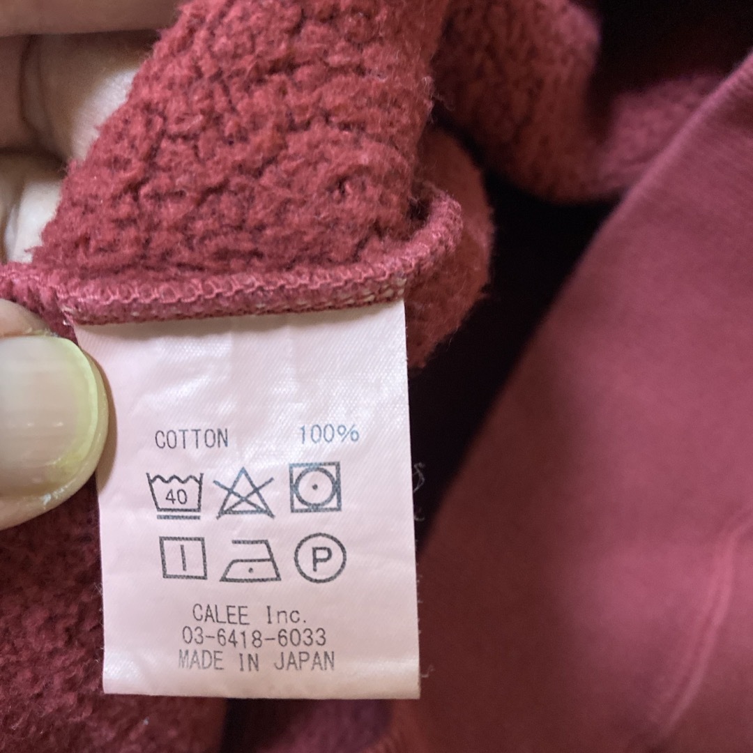 CALEE Vintage XLスウェット ボルドー色 後染め キャリー 日本製