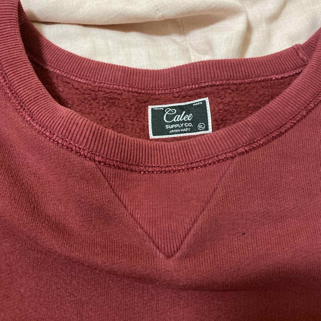 CALEE Vintage XLスウェット ボルドー色 後染め キャリー 日本製