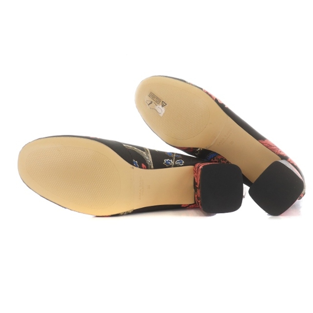 ザラ ベーシック ショートブーツ ラウンドトゥ チャンキーヒール 38 黒 レディースの靴/シューズ(ブーツ)の商品写真