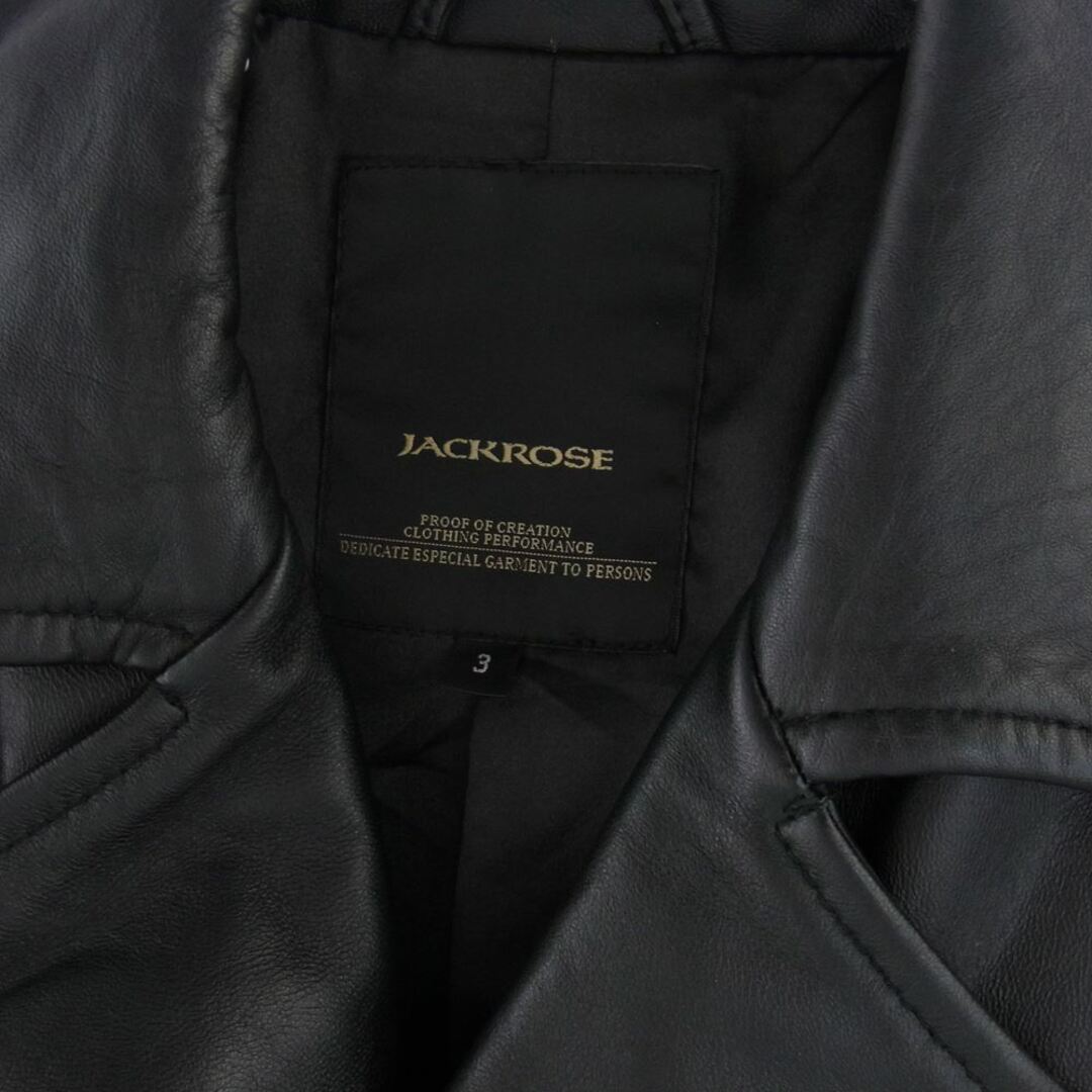 JACKROSE(ジャックローズ)のJACKROSE ジャックローズ レザージャケット 210701J シープレザー ダブルライダース レザー ジャケット ブラック系 3【中古】 メンズのジャケット/アウター(その他)の商品写真