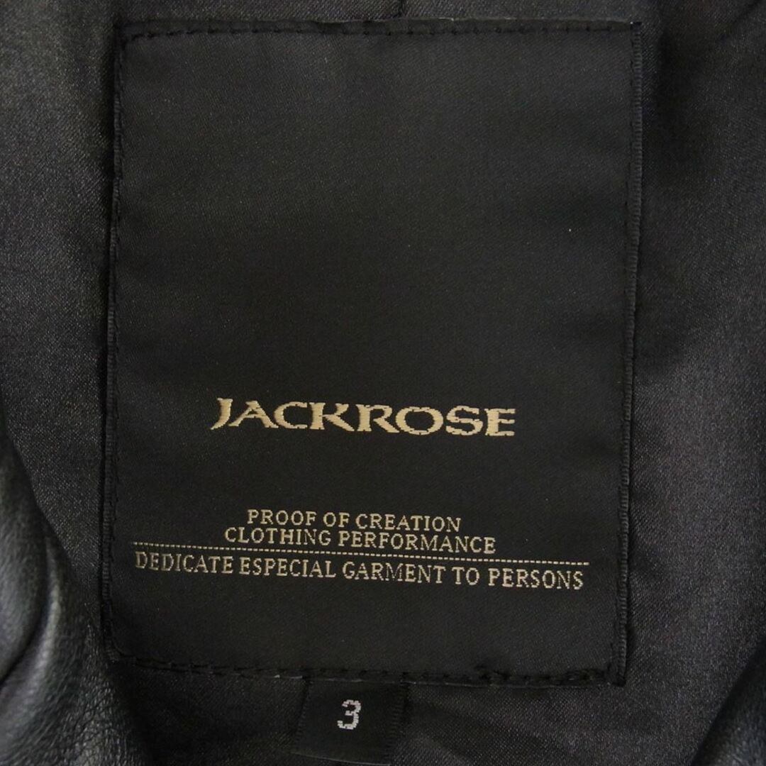 JACKROSE(ジャックローズ)のJACKROSE ジャックローズ レザージャケット 210701J シープレザー ダブルライダース レザー ジャケット ブラック系 3【中古】 メンズのジャケット/アウター(その他)の商品写真