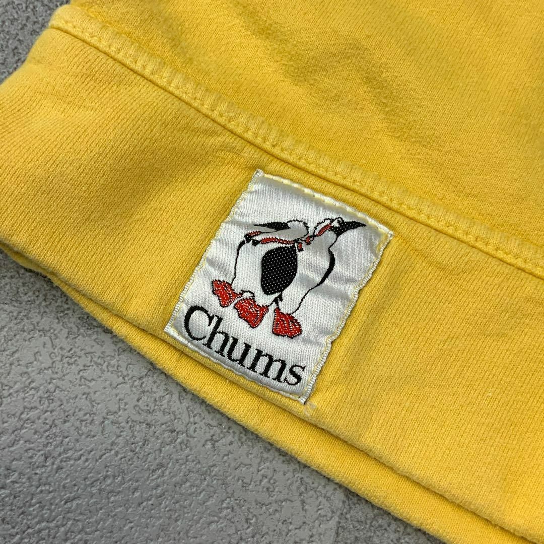 希少 USA製 旧ロゴ CHUMS ハーフスナップ スウェット マスタード 3
