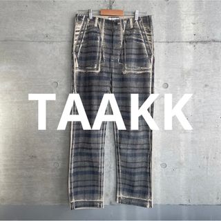 ステュディオス(STUDIOUS)の美品 TAAKK チェック柄 転写プリント チノパンツ (チノパン)