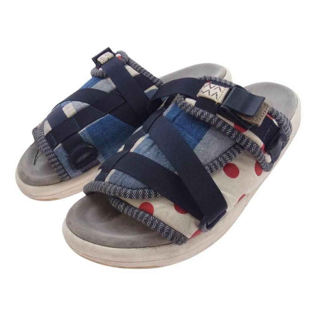 VISVIM ビズビム サンダル CHRISTO COLLAGE PATCHWORK クリスト コラージュ パッチワーク ストラップ サンダル ブルー系 M約29cm高さ