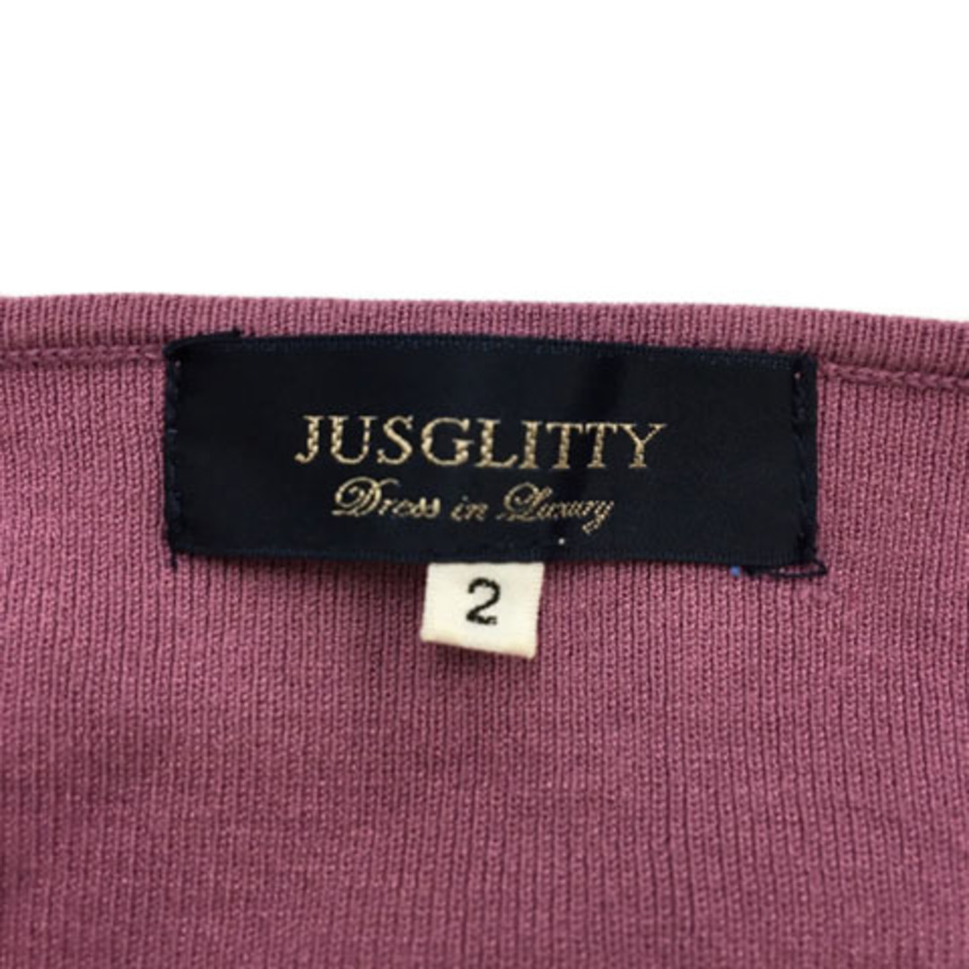 JUSGLITTY(ジャスグリッティー)のジャスグリッティー セーター ニット プルオーバー 無地 長袖 2 紫 ピンク レディースのトップス(ニット/セーター)の商品写真