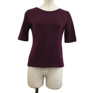 アンタイトル(UNTITLED)のアンタイトル セーター ニット ラメ ウール 半袖 9 紫 ボルドー(ニット/セーター)