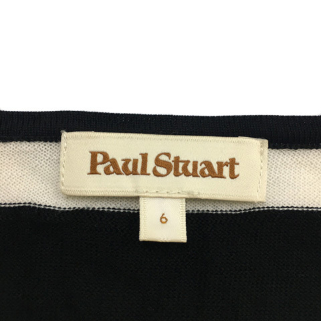 Paul Stuart(ポールスチュアート)のポールスチュアート セーター ニット ボーダー ウール 長袖 6 黒 白 レディースのトップス(ニット/セーター)の商品写真