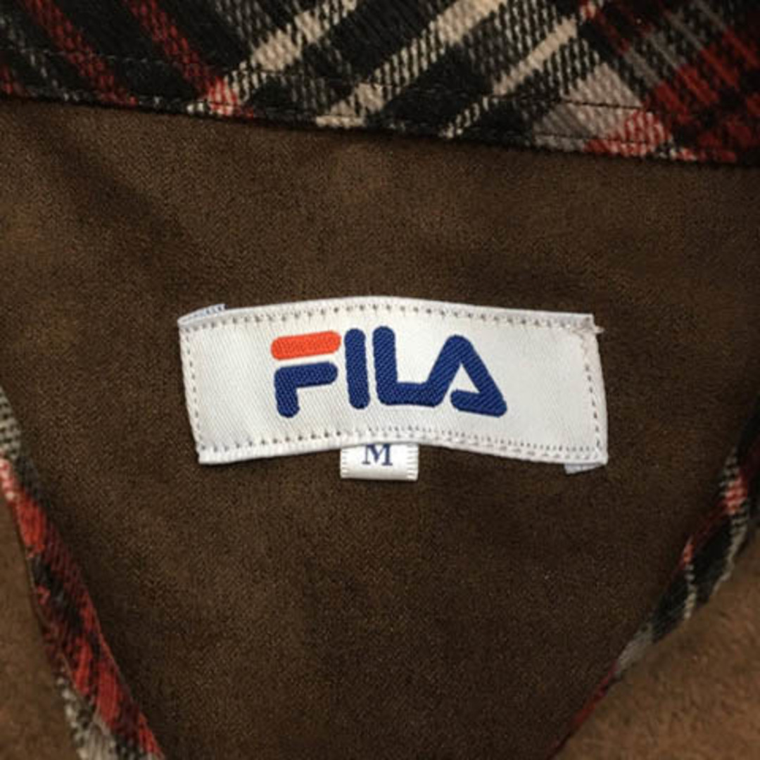 FILA(フィラ)のフィラ シャツ カジュアル スタンダード スエード調 ロゴ 長袖 M 茶 メンズのトップス(シャツ)の商品写真