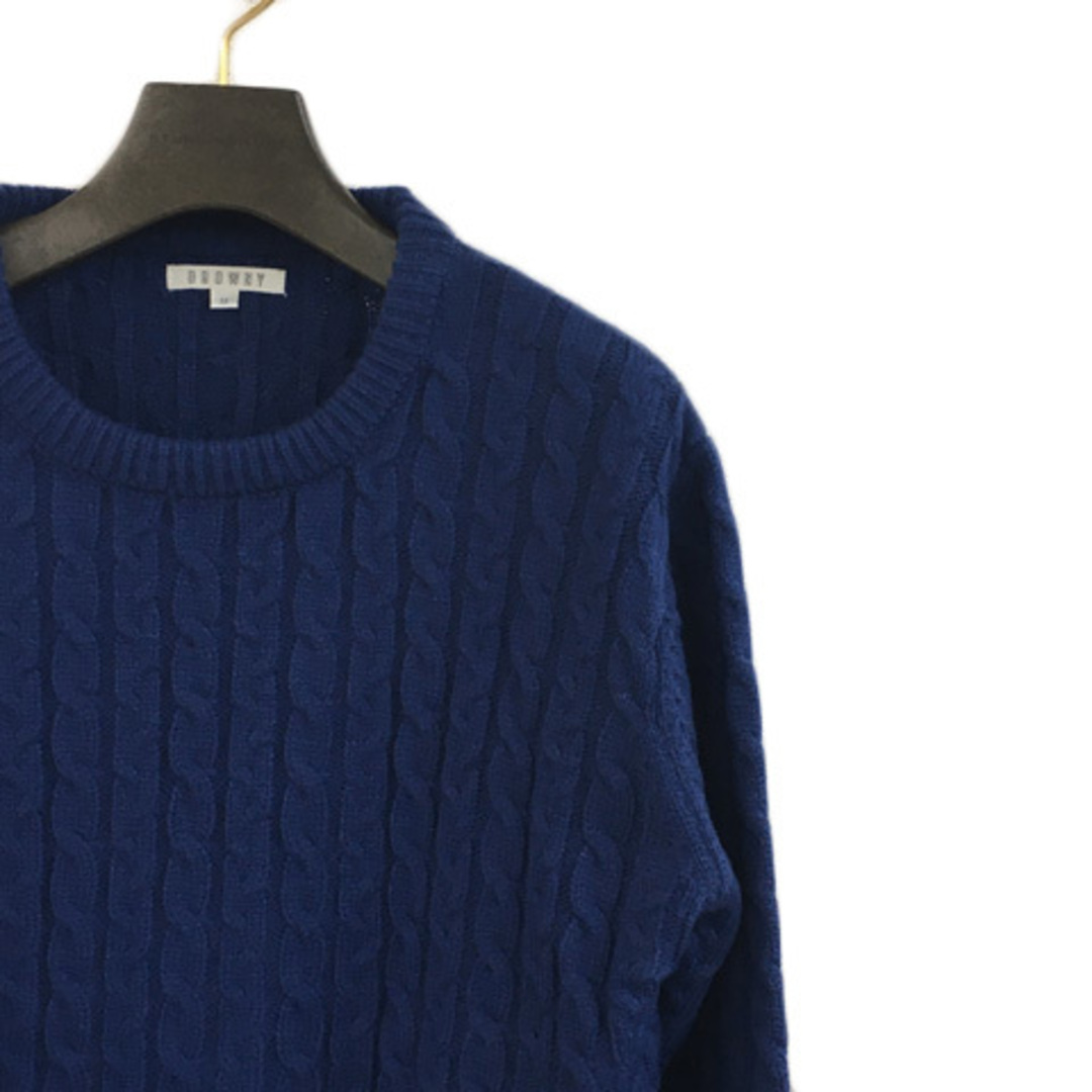 BROWNY(ブラウニー)のブラウニー セーター ニット プルオーバー 無地 ケーブル編み 長袖 M 青 メンズのトップス(ニット/セーター)の商品写真