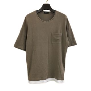 コムサイズム(COMME CA ISM)のコムサイズム Tシャツ カットソー プルオーバー 無地 半袖 M 茶 白(Tシャツ/カットソー(半袖/袖なし))