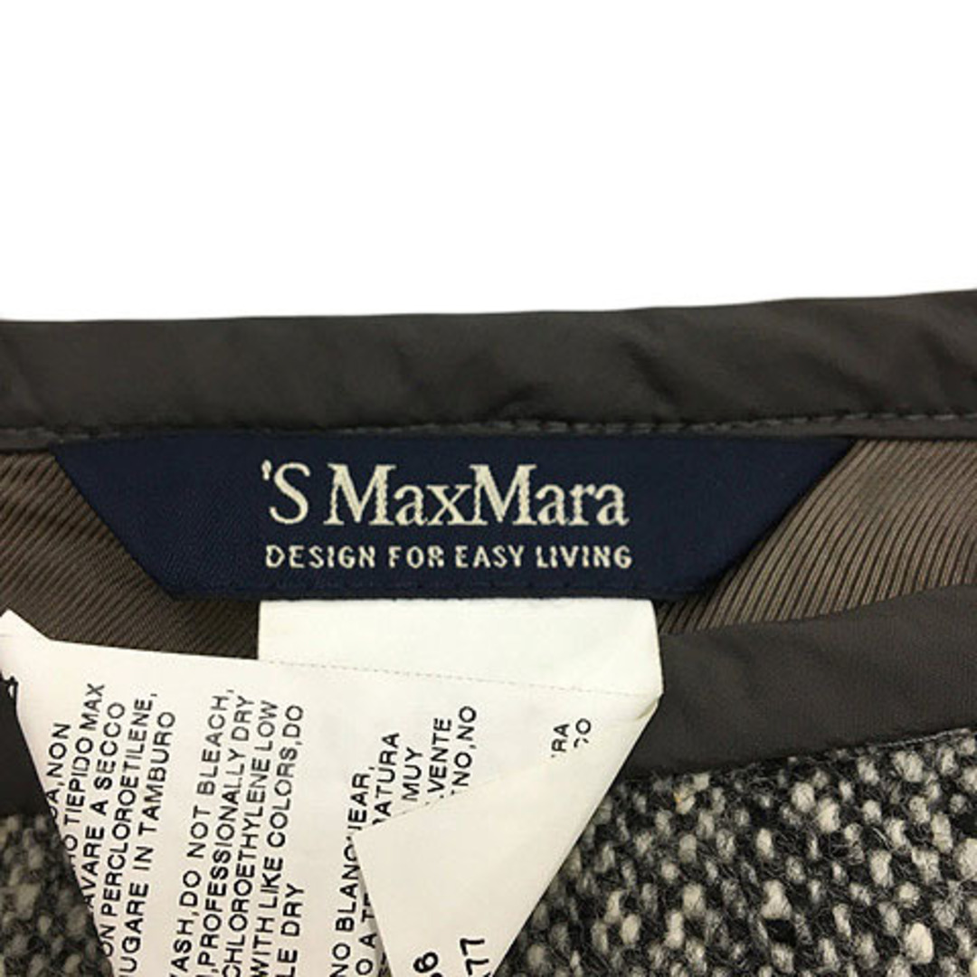 Sマックスマーラ スカート タイト 膝丈 ウール ナイロン 34 茶 グレー レディースのスカート(ひざ丈スカート)の商品写真