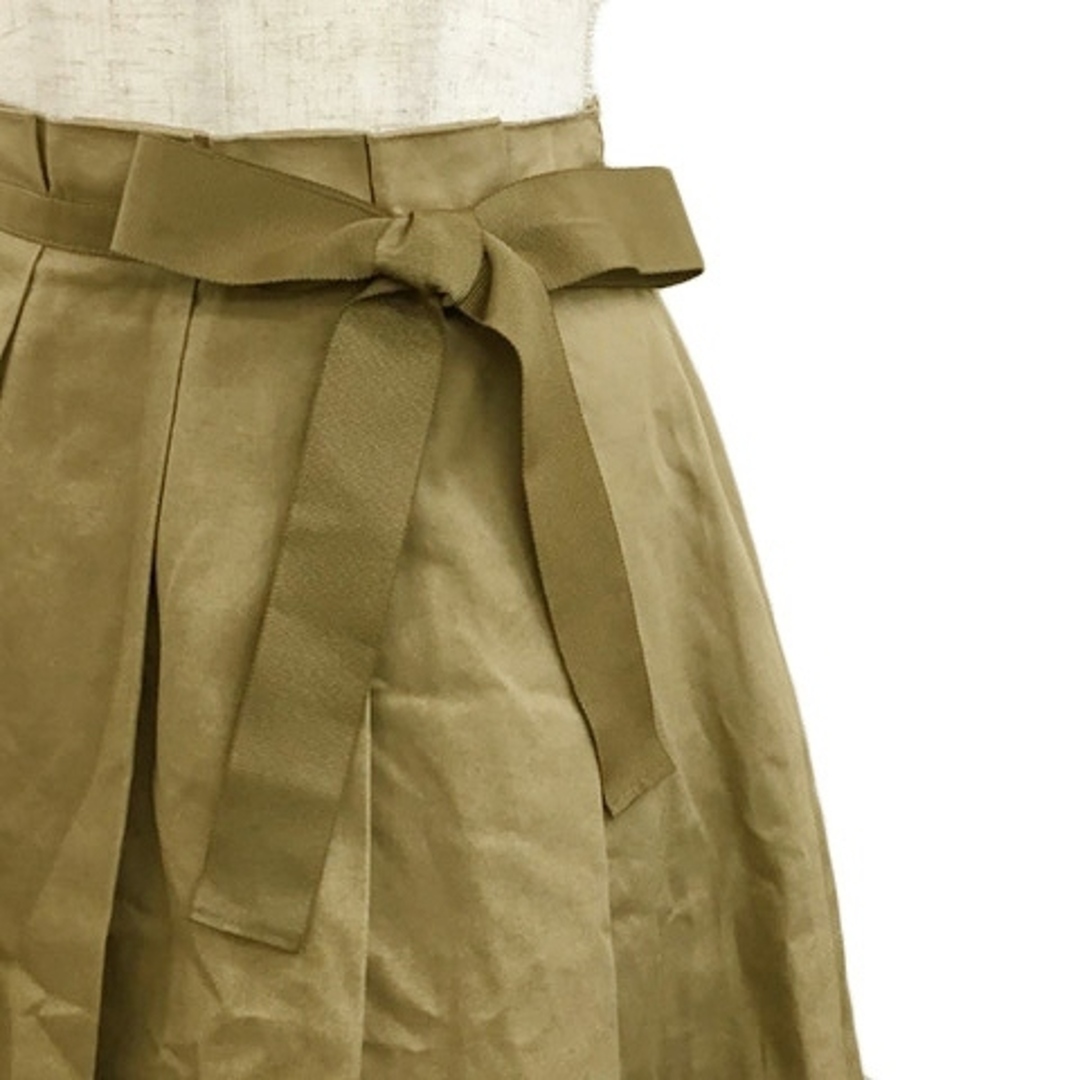 Lois CRAYON(ロイスクレヨン)のロイスクレヨン スカート フレア プリーツ 膝丈 リボン 無地 M ベージュ レディースのスカート(ひざ丈スカート)の商品写真