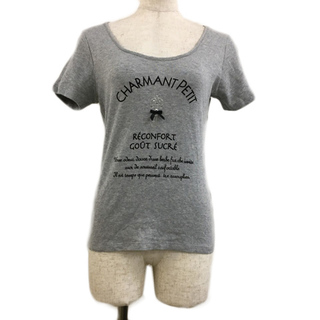ミニマム(MINIMUM)のミニマム Tシャツ カットソー プルオーバー ラインストーン 半袖 2 グレー(Tシャツ(半袖/袖なし))