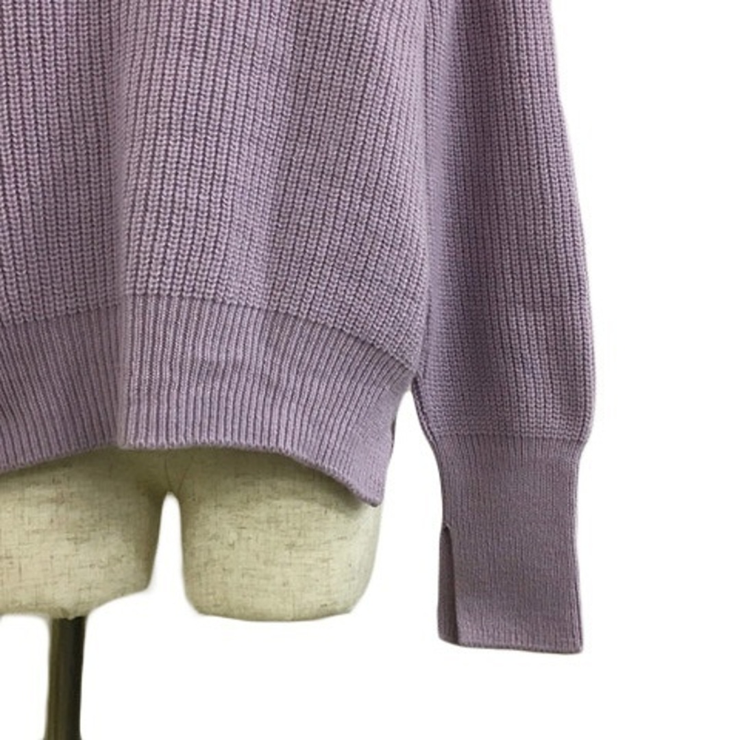 INDIVI(インディヴィ)のインディヴィ セーター ニット プルオーバー 無地 ウール 長袖 38 紫 レディースのトップス(ニット/セーター)の商品写真