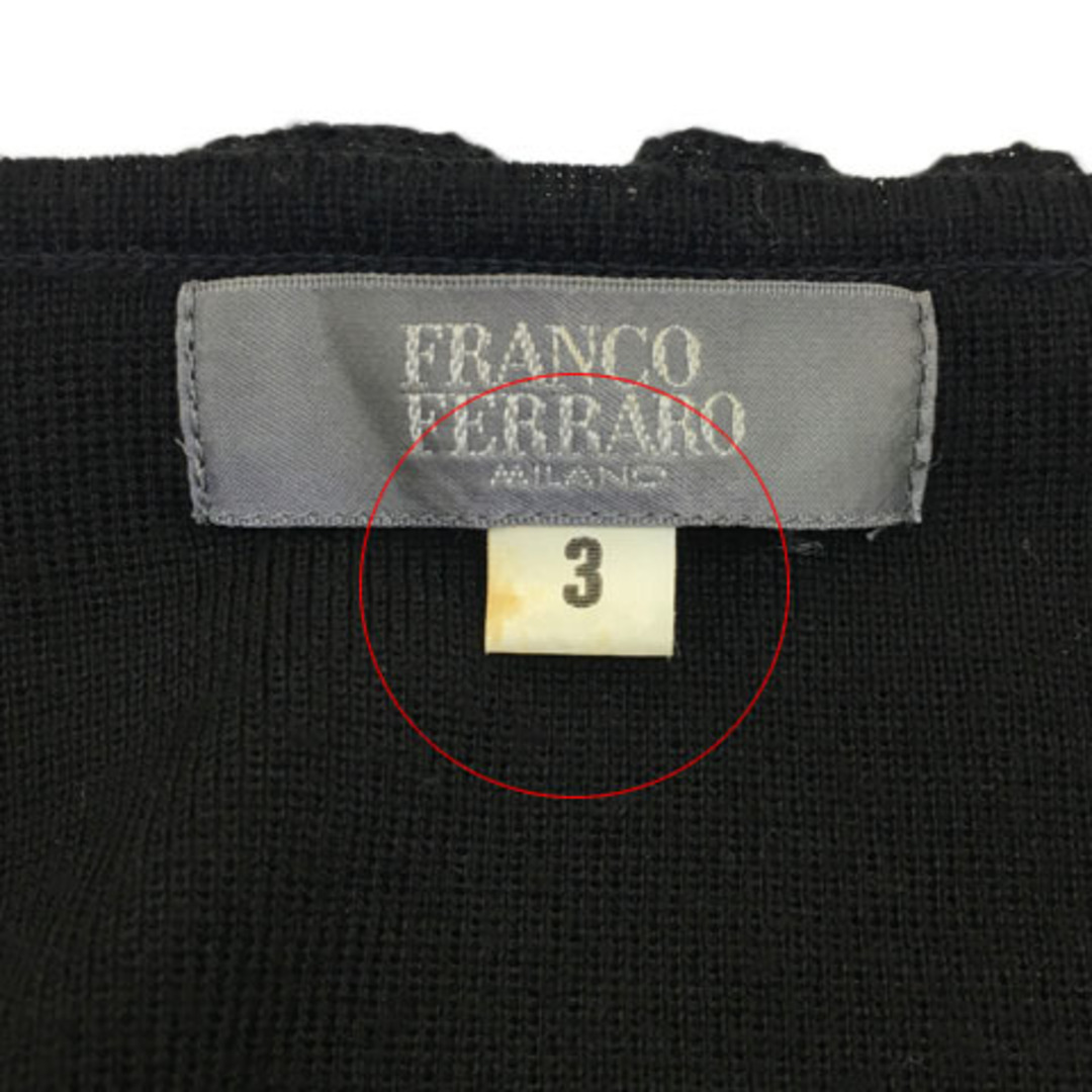 フランコフェラーロ セーター ニット プルオーバー ラメ フリル 半袖 3 黒