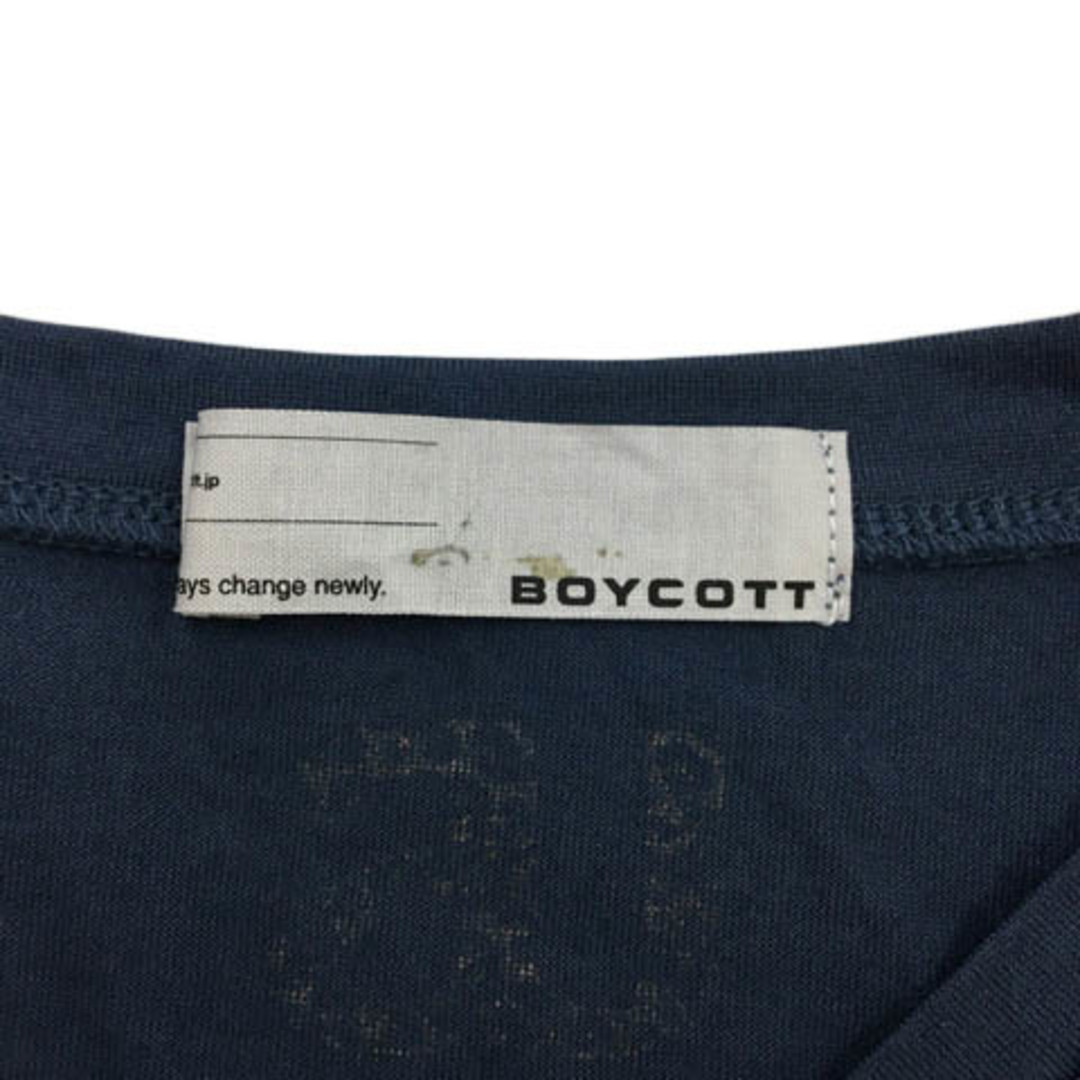 BOYCOTT(ボイコット)のボイコット Tシャツ カットソー プルオーバー プリント 半袖 2 紺 青 メンズのトップス(Tシャツ/カットソー(半袖/袖なし))の商品写真