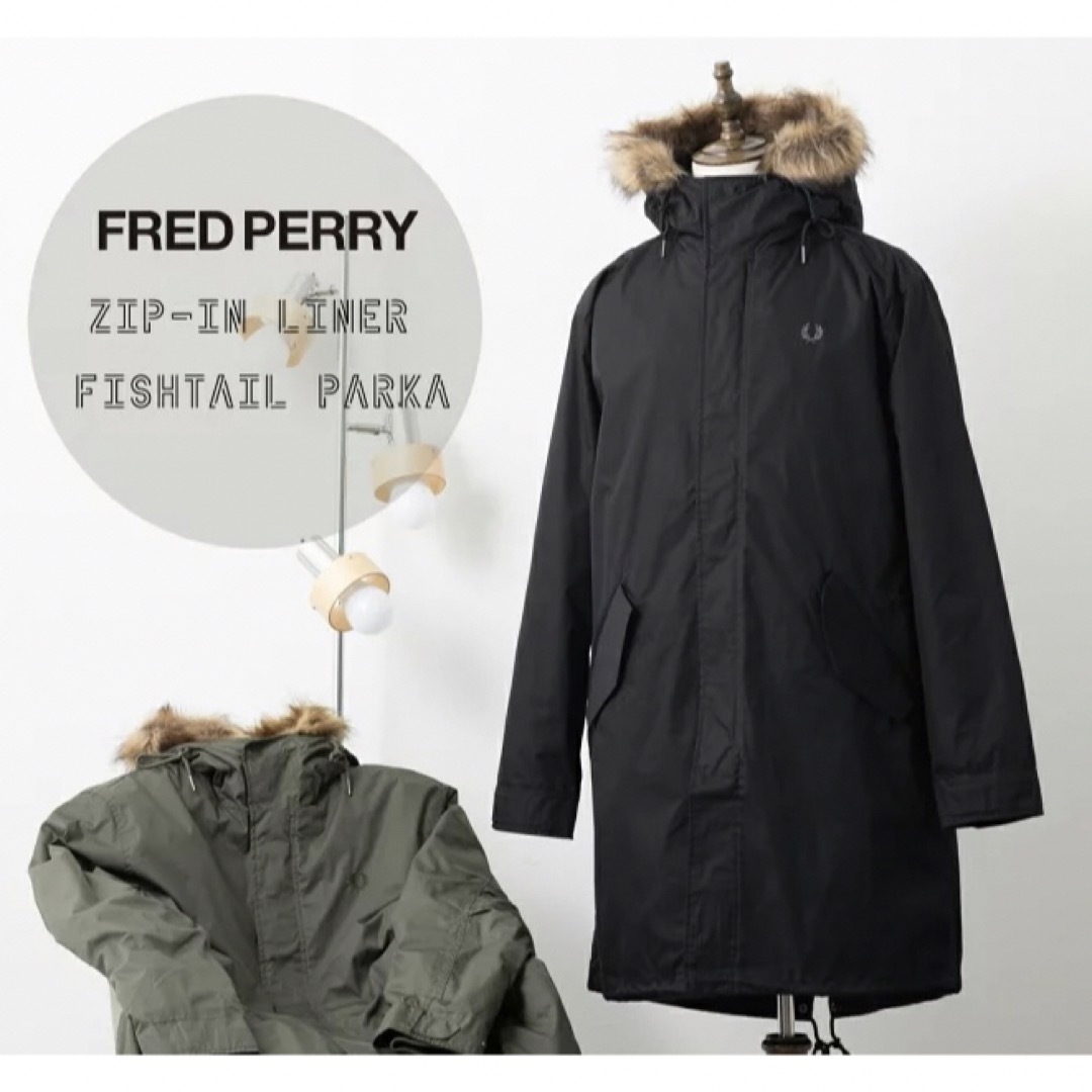 FRED PERRY フレッドペリー フィッシュテールパーカー モッズコート 黒-