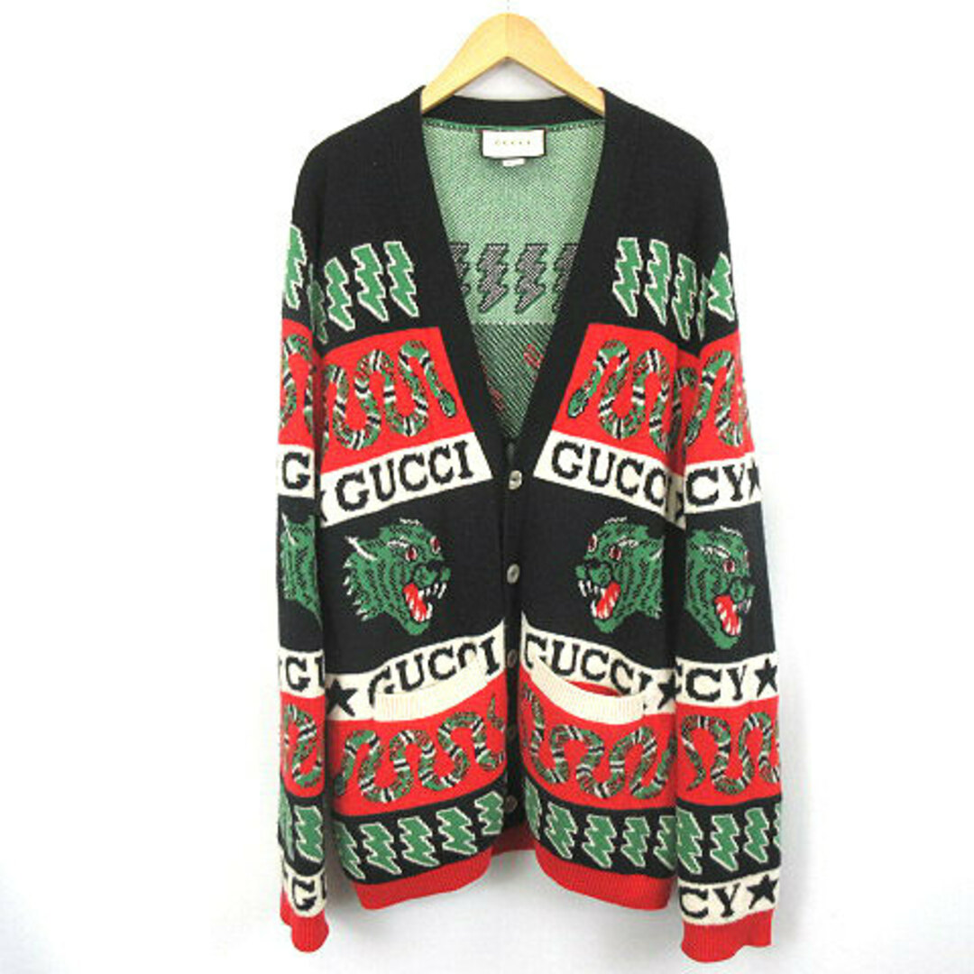 Gucci - GUCCI シンボルズ ロゴ ジャガード ウール ニット