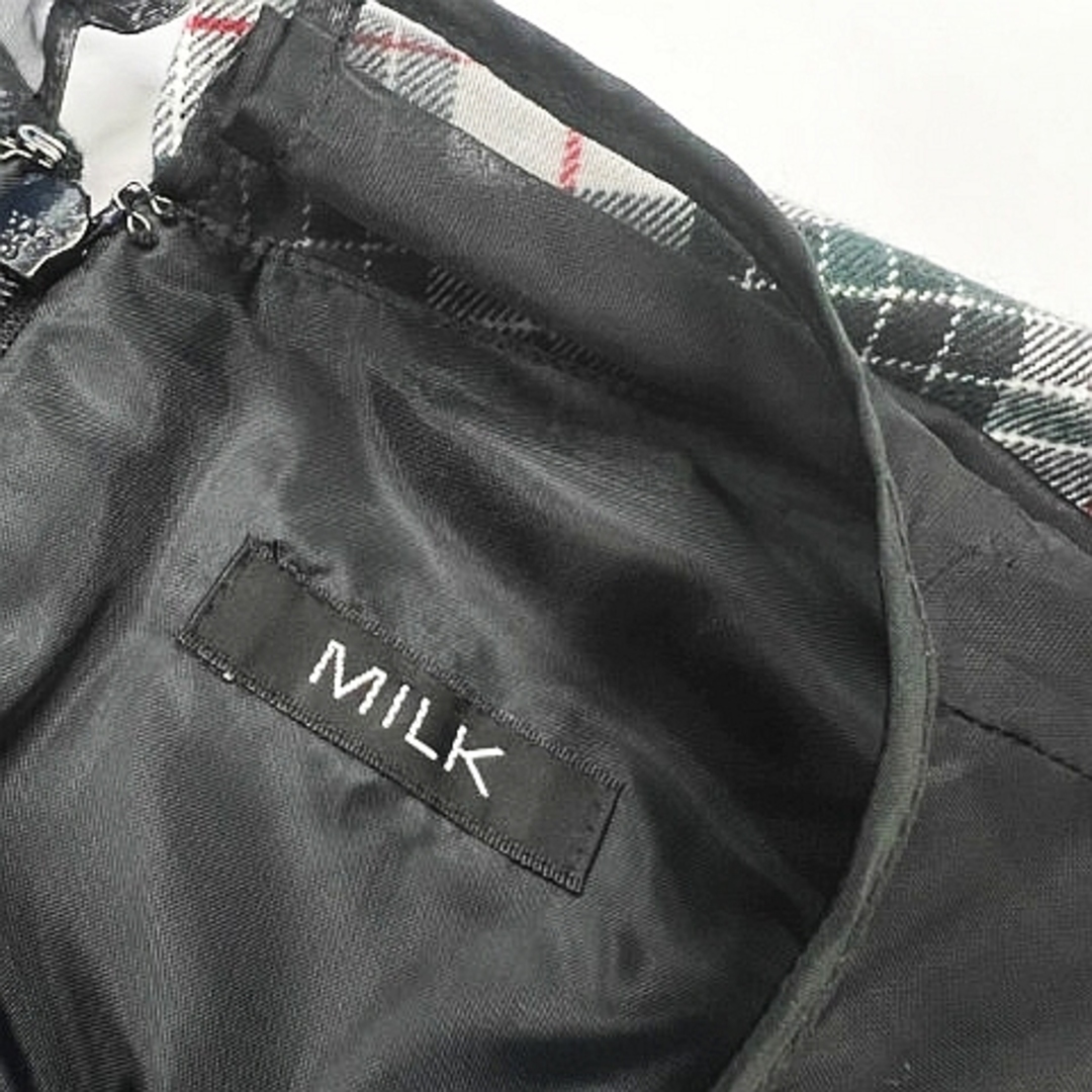 MILK(ミルク)のMILK Dolly チェック ワンピース 10204126 緑 白 黒 系 レディースのワンピース(その他)の商品写真