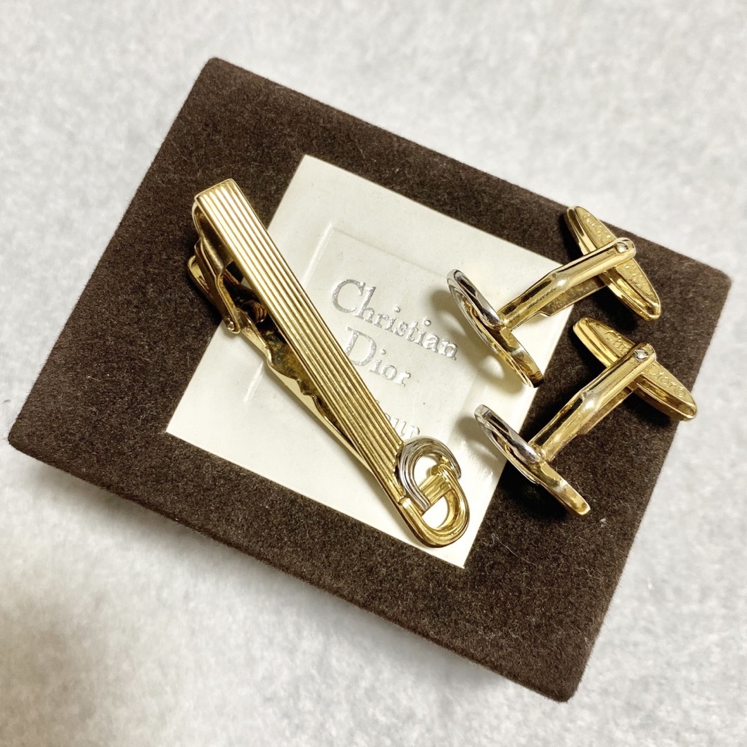 Christian Dior vintage タイピン　カフス　ビジネス　スーツ