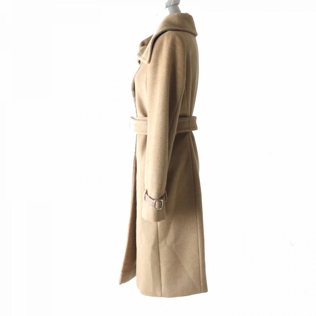 良品　MAX MARA　最高級白タグ　ベルテッドロングコート　ビッグカラー　38