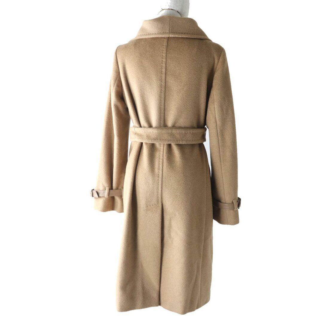 良品　MAX MARA　最高級白タグ　ベルテッドロングコート　ビッグカラー　38