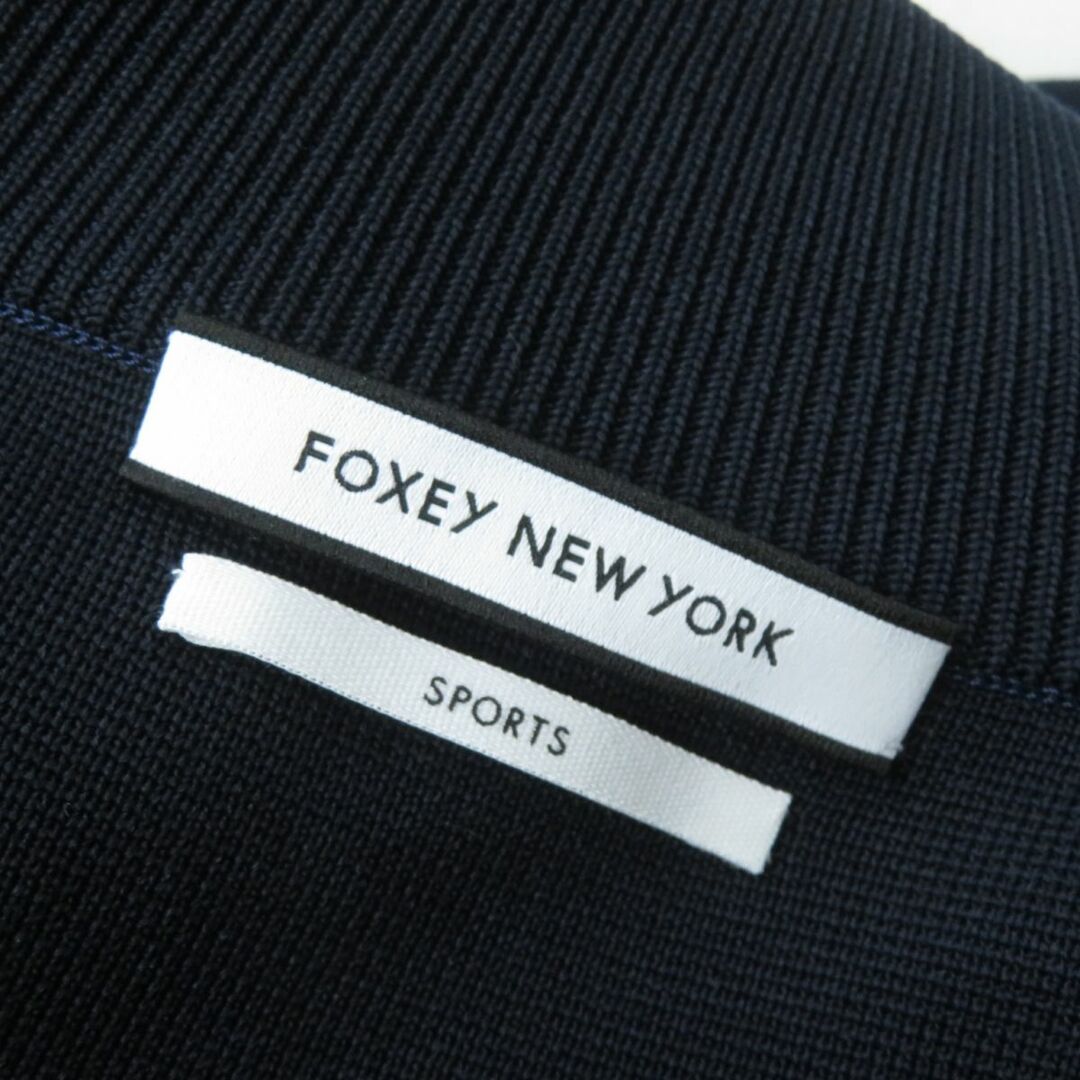 FOXEY NEW YORK フォクシー ニューヨーク ストレッチベロア ギャザーハイネックノースリーブトップス 38/ブラック 黒【2400013258166】