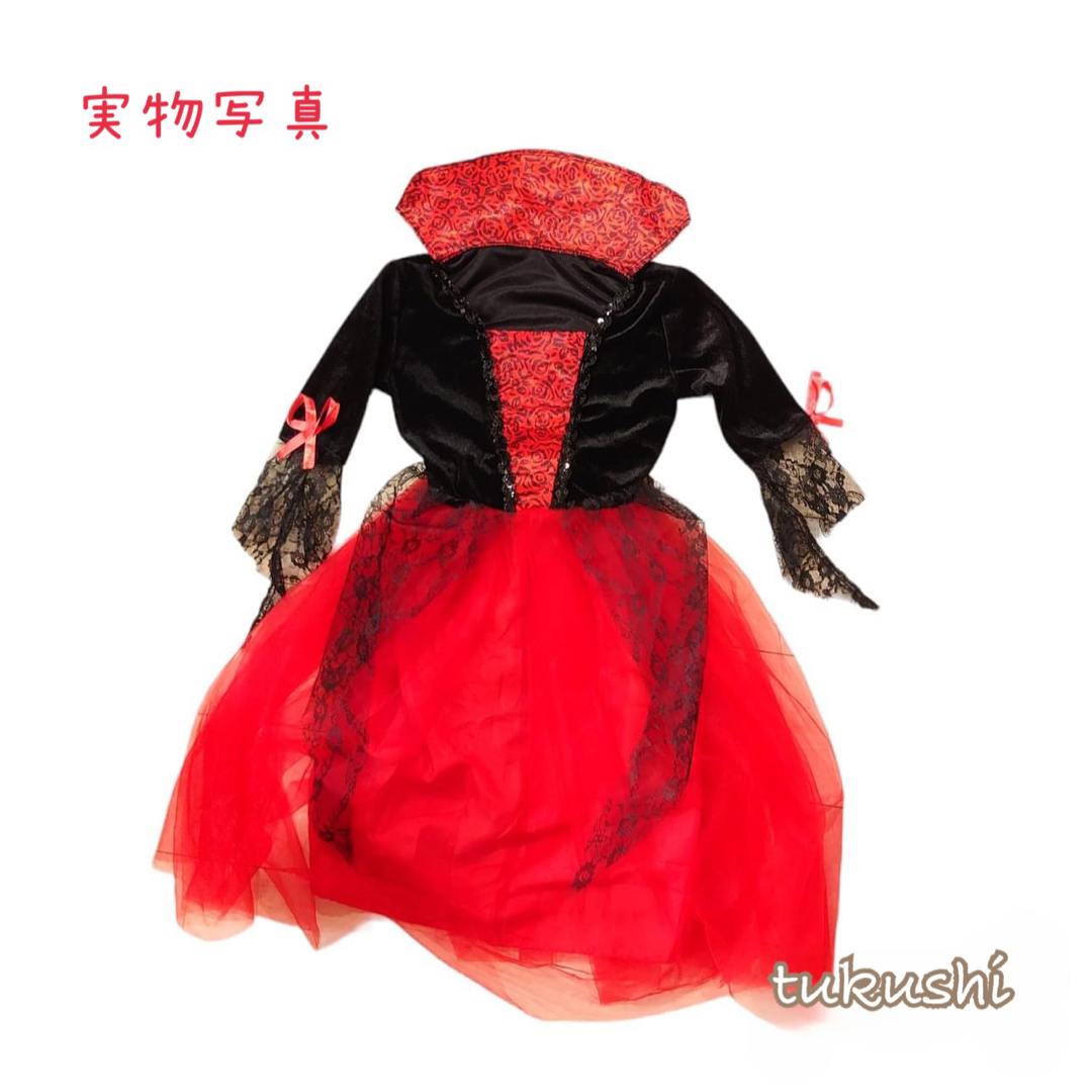 キッズコス　吸血鬼ワンピース　160サイズ　華やか　大人っぽい キッズ/ベビー/マタニティのキッズ服女の子用(90cm~)(ワンピース)の商品写真