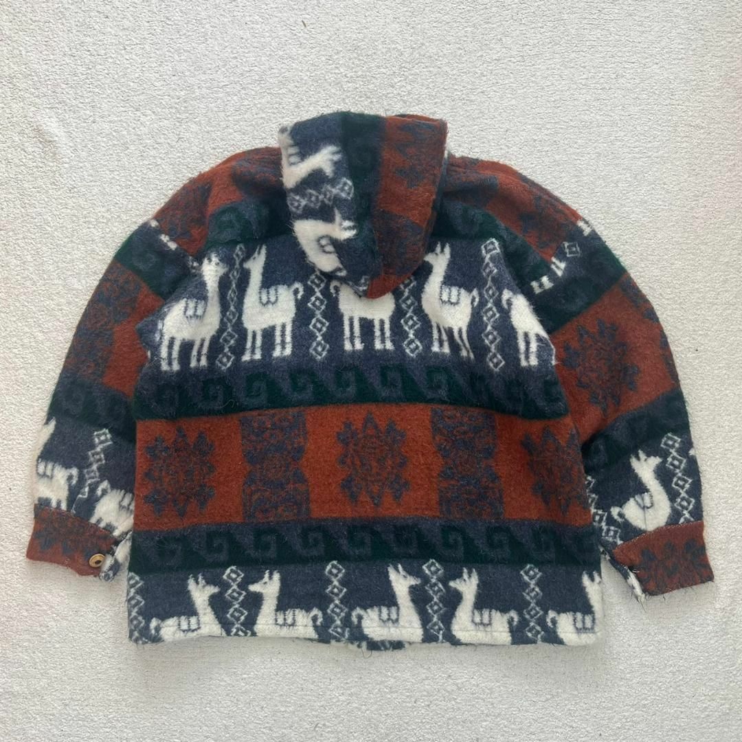 古着 ネイティブ ラクダ 民族 ウールジャケット フード コート ヴィンテージ レディースのジャケット/アウター(ブルゾン)の商品写真