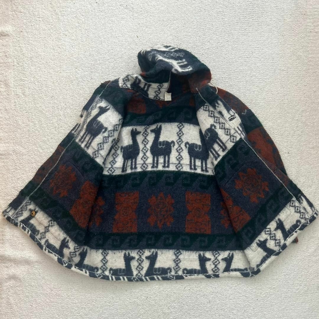 古着 ネイティブ ラクダ 民族 ウールジャケット フード コート ヴィンテージ レディースのジャケット/アウター(ブルゾン)の商品写真