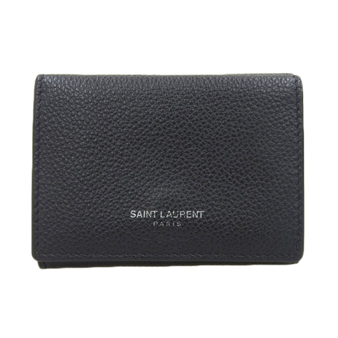 その他SAINT LAURENT サンローラン レザー 三つ折り コンパクト財布 459784 ブラック gy