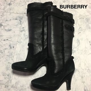 バーバリーブルーレーベル(BURBERRY BLUE LABEL)のBURBERRY BLUE LABEL バーバリー　ロングブーツ　革底　ボア(ブーツ)