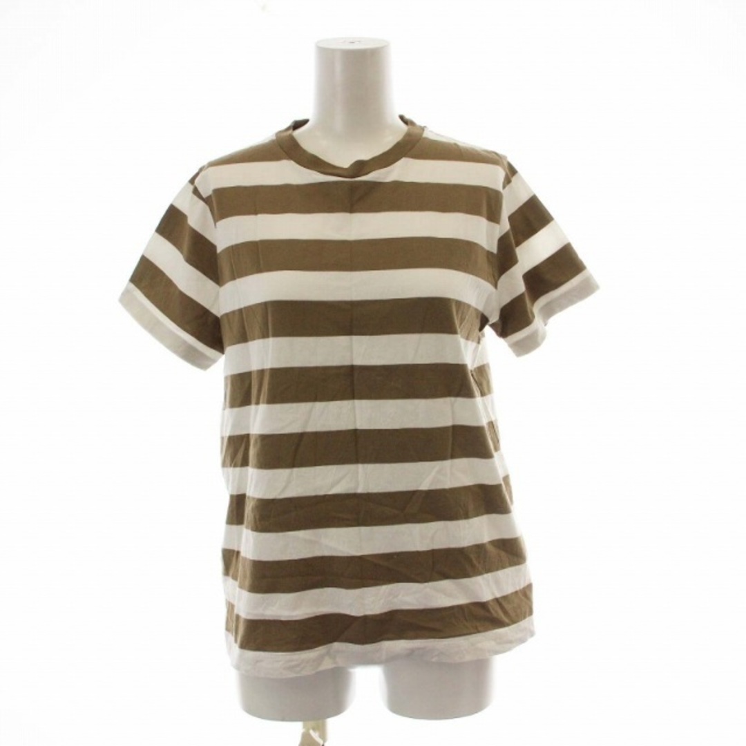 MACPHEE(マカフィー)のMACPHEE Tシャツ カットソー 半袖 ボーダー柄 M 茶 白 レディースのトップス(カットソー(半袖/袖なし))の商品写真
