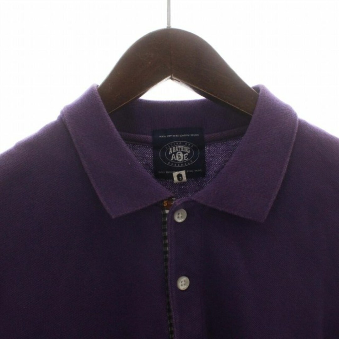 アベイシングエイプ A BATHING APE ポロシャツ ワンポイント M 紫