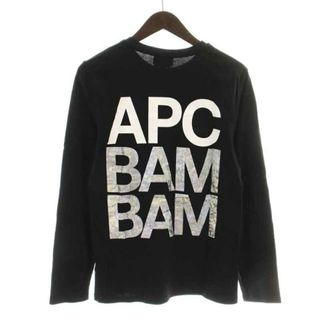 アーペーセー(A.P.C)のA.P.C. Tシャツ カットソー ロンT 長袖 XS 黒 白 シルバー色(Tシャツ/カットソー(七分/長袖))