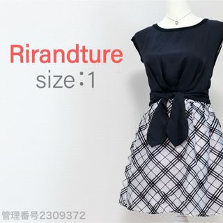 リランドチュール(Rirandture)のRirandture シアーチェック　シフォントップス　ひざ丈ワンピース(ひざ丈ワンピース)