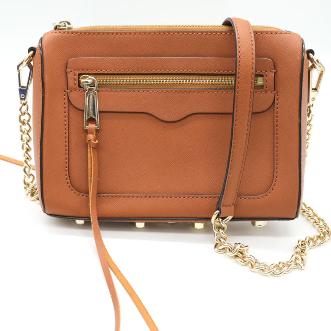 レベッカミンコフ ショルダーバッグ レザー 2way ロゴプレート ポーチ ブランド 鞄 レディース ブラウン Rebecca Minkoff