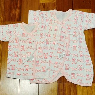 ニシキベビー(Nishiki Baby)のNo.205短肌着　コンビ肌着　2セット　新生児　女の子(肌着/下着)