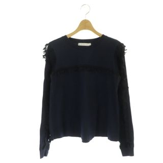 シーバイクロエ ポルトガル製 レース 切替 プルオーバー ニット XS 黒×グレー SEE BY CHLOE レディース 【220303】