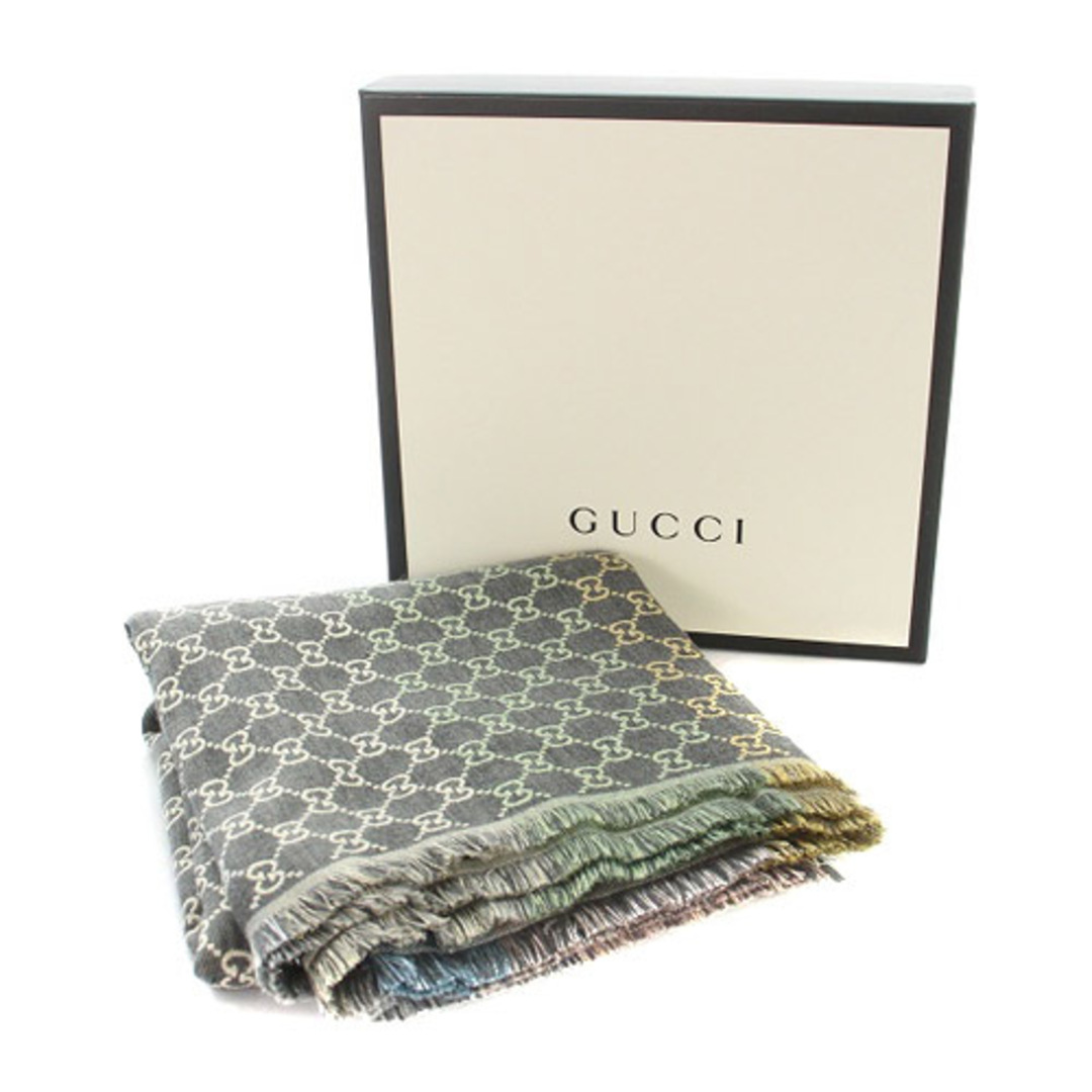 Gucci(グッチ)のグッチ GGジャガード ショール ストール マフラー グレー 558274 レディースのレディース その他(その他)の商品写真