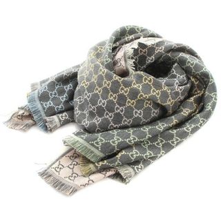 グッチ(Gucci)のグッチ GGジャガード ショール ストール マフラー グレー 558274(その他)