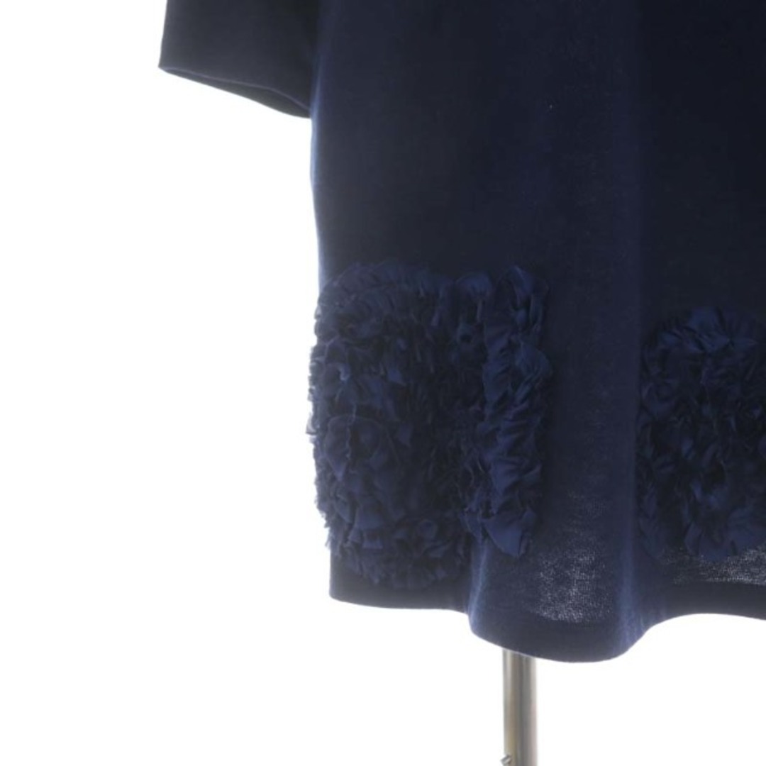Sugar Rose(シュガーローズ)のシュガーローズ リボン刺繍 ワンピース  ミニ 七分袖 F 紺 ネイビー /MI レディースのワンピース(ミニワンピース)の商品写真
