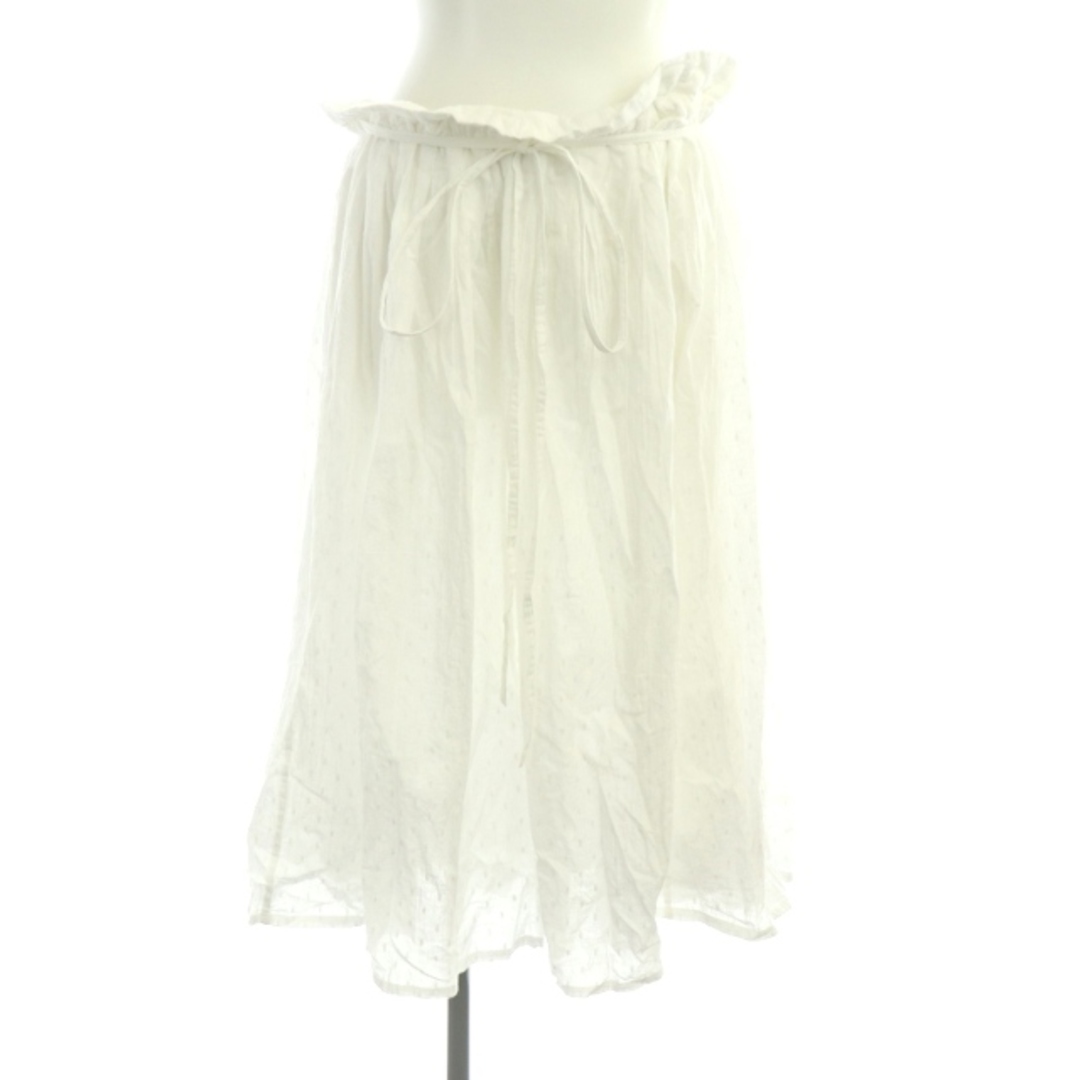 SOIL(ソイル)のソイル ドット刺繍プリーツスカート マキシ ロング 白 ホワイト /AM ■OS レディースのスカート(ロングスカート)の商品写真