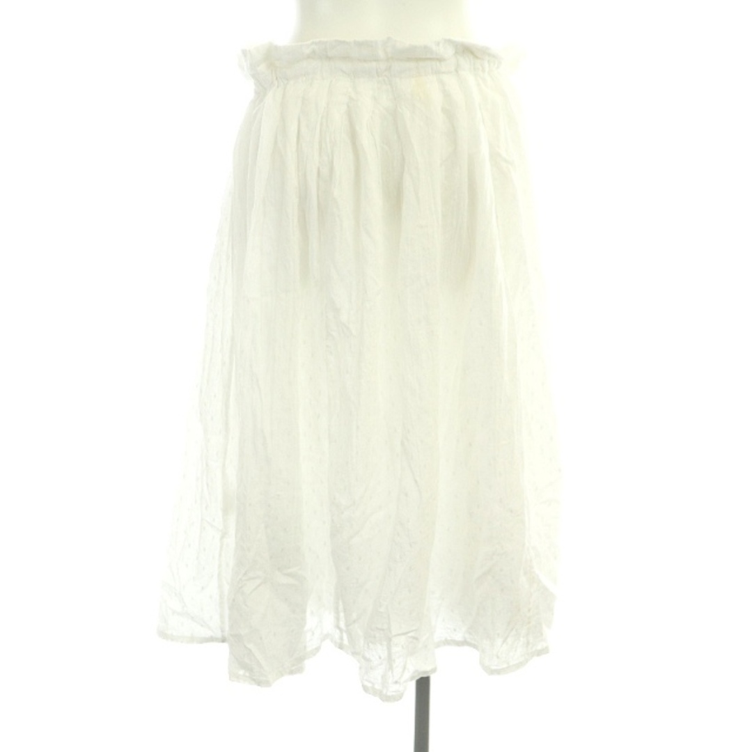 SOIL(ソイル)のソイル ドット刺繍プリーツスカート マキシ ロング 白 ホワイト /AM ■OS レディースのスカート(ロングスカート)の商品写真