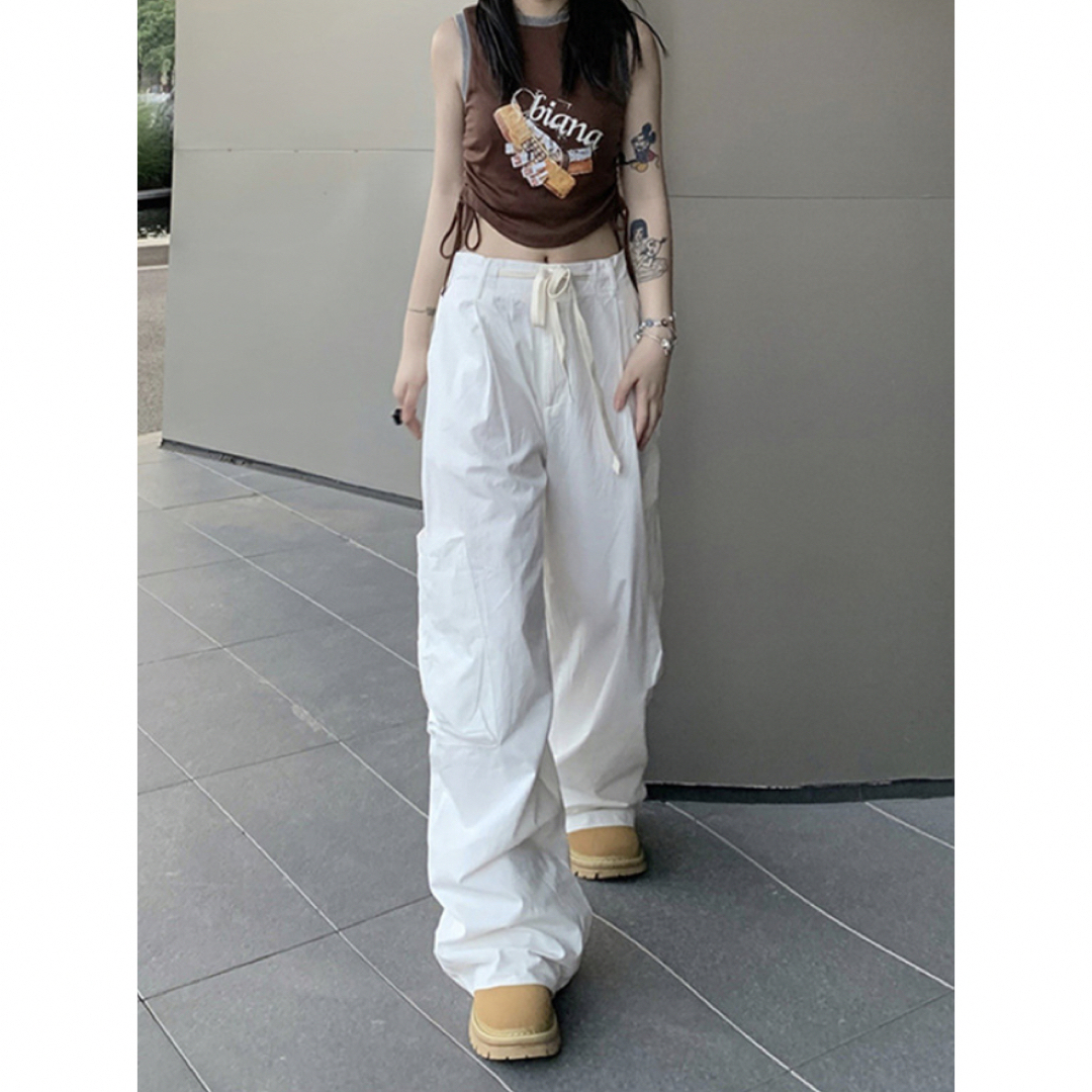 カーゴパンツ 白 カジュアルパンツ レディース ストリート カーゴパンツ 白 カジュアルパンツ レディース ストリート