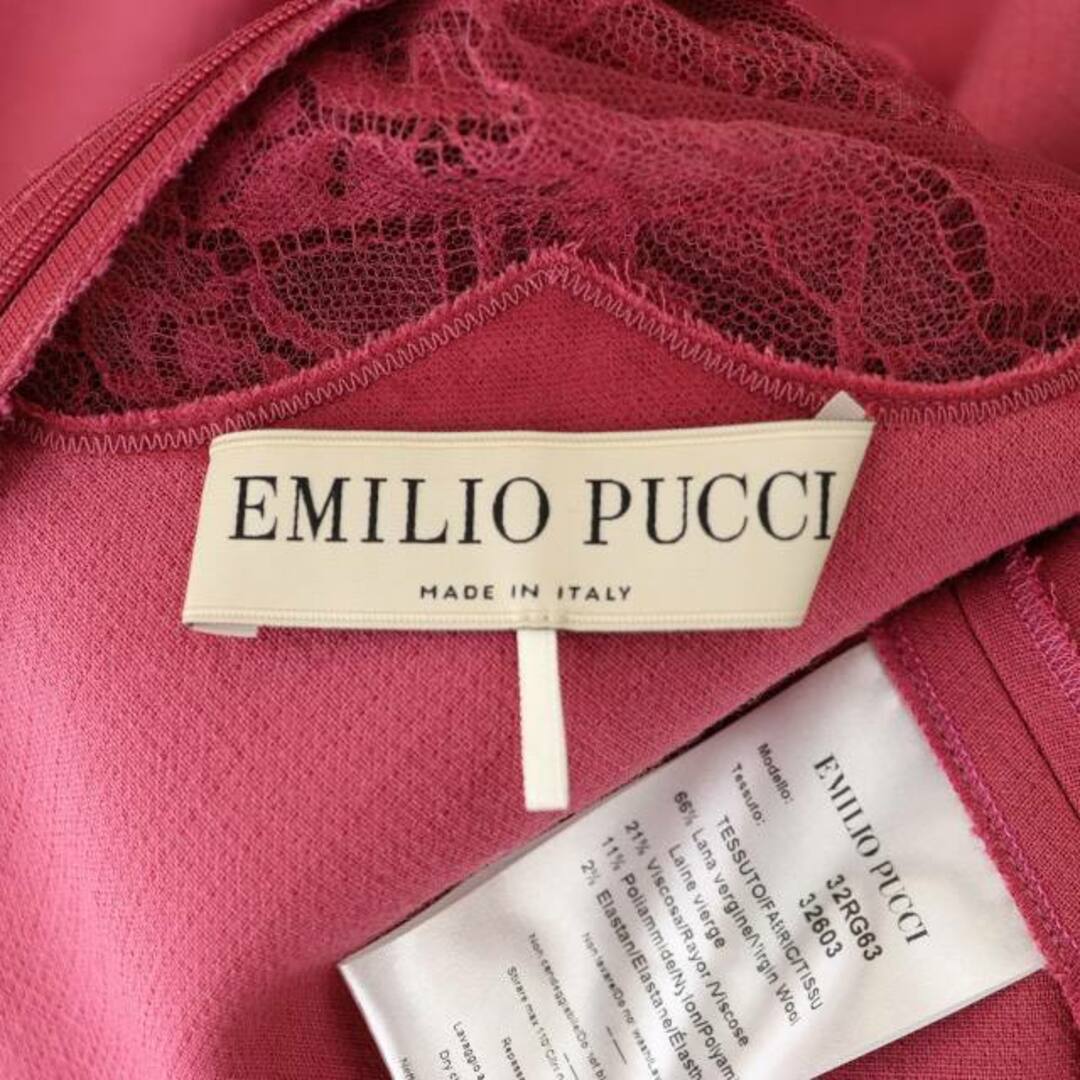 EMILIO PUCCI - エミリオプッチ 花柄レース ワンピース 膝丈 フレンチ