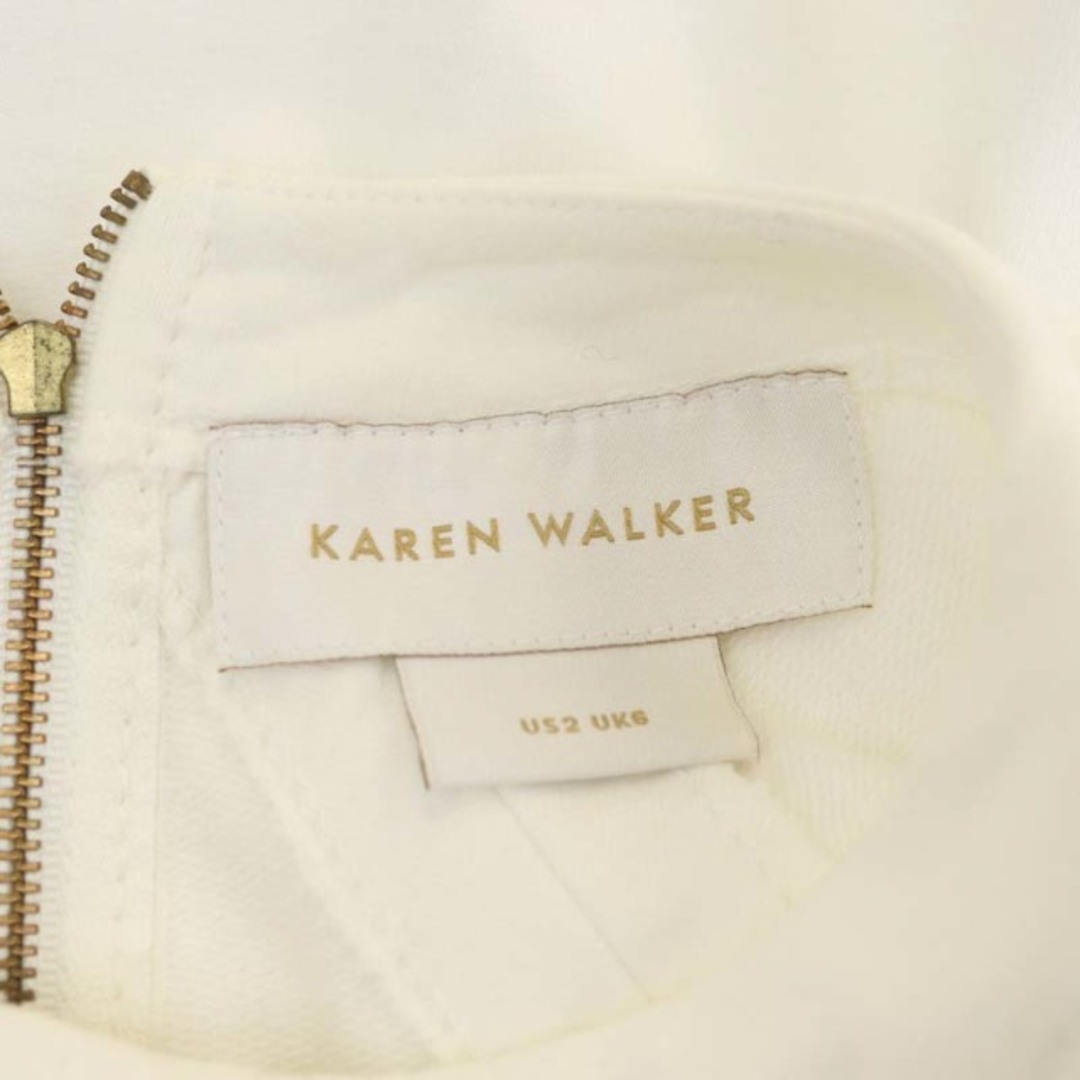 KAREN WALKER(カレンウォーカー)のカレンウォーカー コットン ベルスリーブ カットソー 長袖 US2 白 ホワイト レディースのトップス(カットソー(長袖/七分))の商品写真